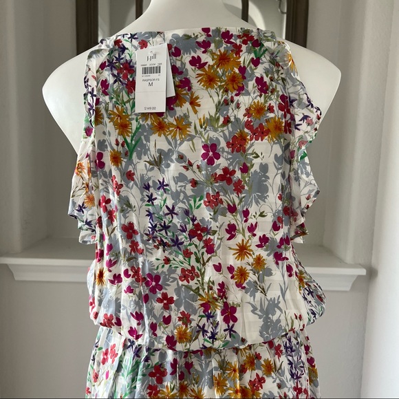 J. Jill Summer Garden Maxi Dress Floral, White Multi, Size M New w/Tag - Picture 10 of 15